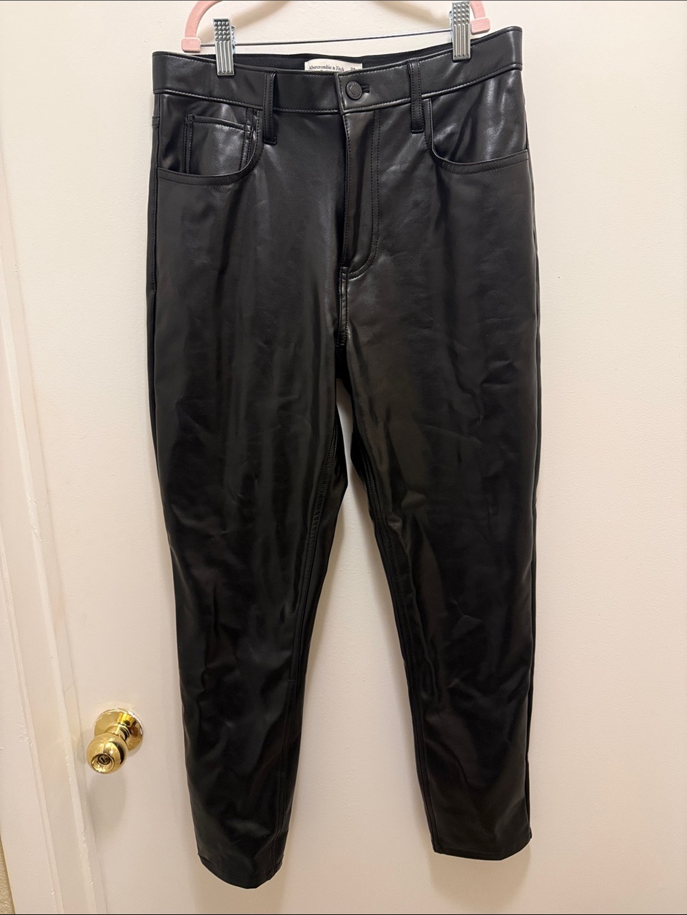Abercrombie & Fitch Pants Women’s 29 8 Black Faux Leather Straight High Rise